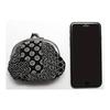Maruzen Coin Purse, Suede Inden-style Gamaguchi, Seigaiha Pattern, Retro Japanese Style Accessory Pouch