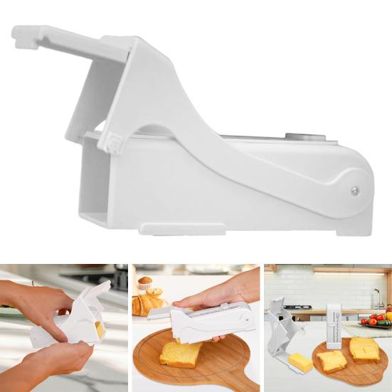Butter Cutter Dispenser One-Touch Butter Slicer Machine Multi-functional Cheese Slicer Tool for Bread Cakes Cookies Breakfast