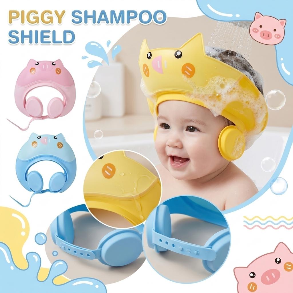 Adjustable Baby Shower Cap Toddler Water Resistant Bathing Hat Soft Flexible Protective Shampoo Shield for Kids Bathing Safety