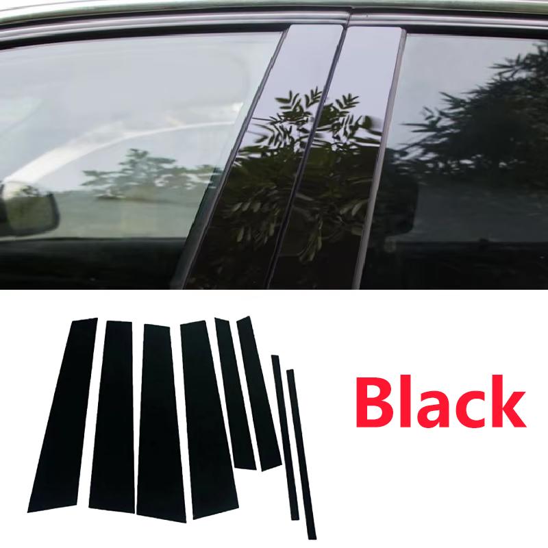 8PCS For Nissan Tiida 2004~2012 Latio Versa Hatchback C11 Window Trim Cover Carbon B C Pillars Posts Stickers Cars Accessories