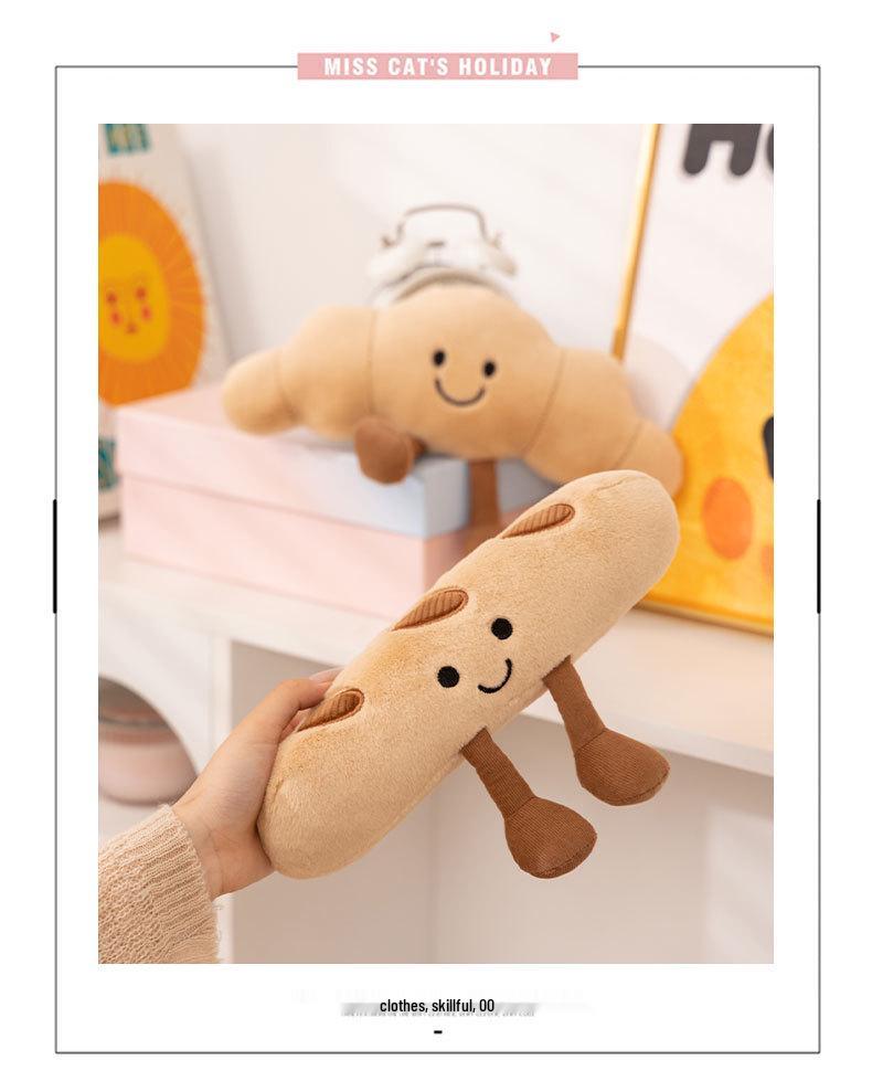 Moe French Baguette Plush Doll – Cute Bread Stuffed Toy Keychain & Backpack Pendant