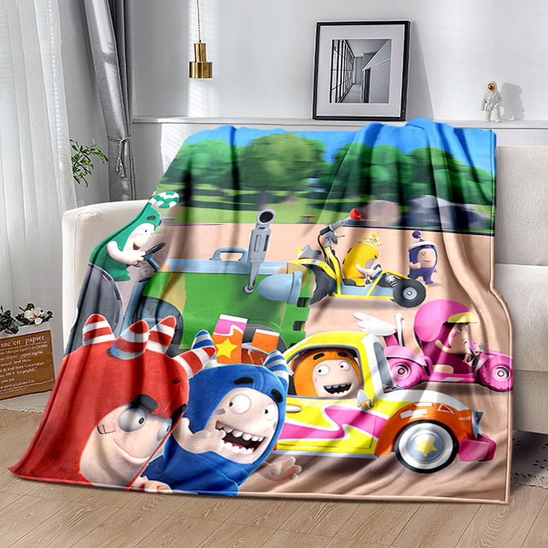 1pz Coperta Stampa Oddbods, Coperta Leggera per Divano, Letto - Morbida e Calda, Regalo per Tutte le Stagioni come Natale, Halloween