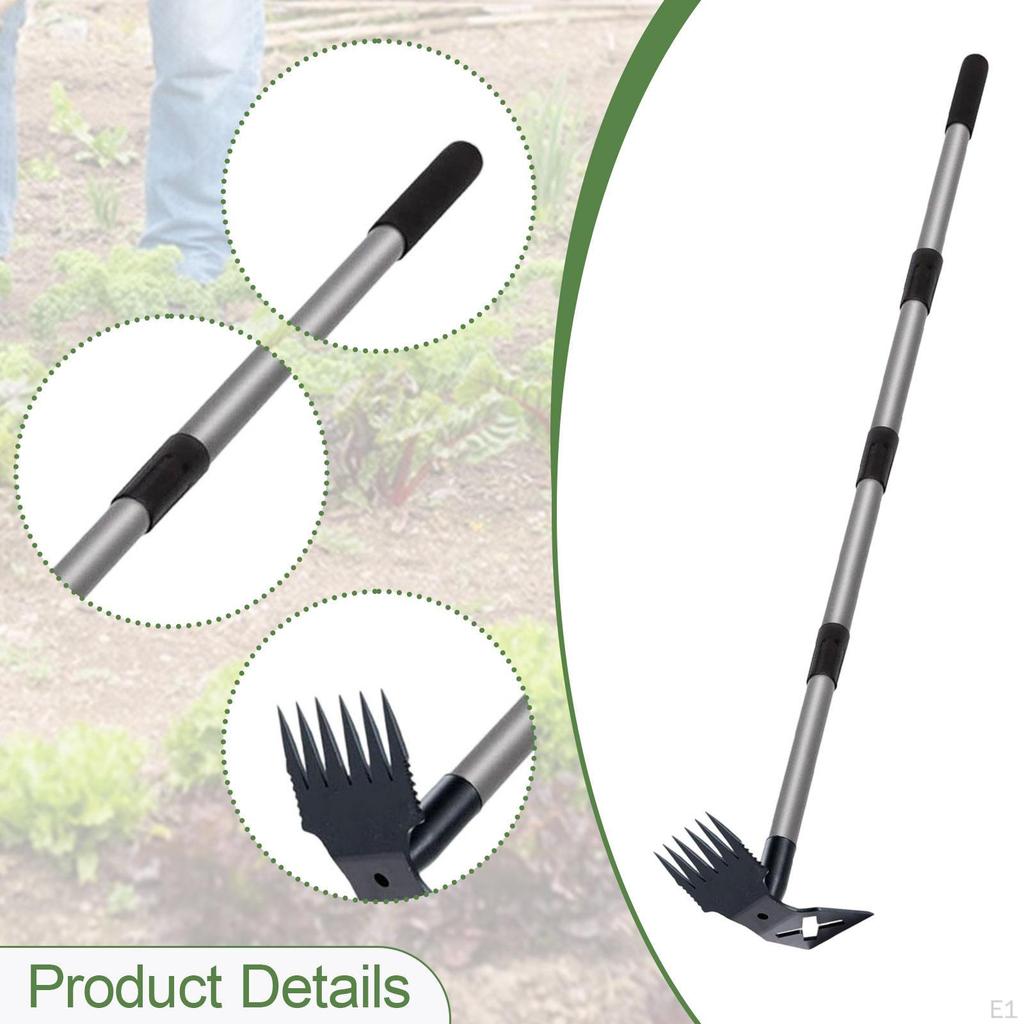 Garden Hoe Weeding Rake Manual Weeder Tool Hand Heavy Duty Weeds Puller Remover for Yard