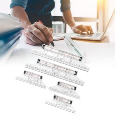 5pcs Clear Scale Rolling Ruler Light Weight Drawing Ruler Durable Measuring Ruler  For Students