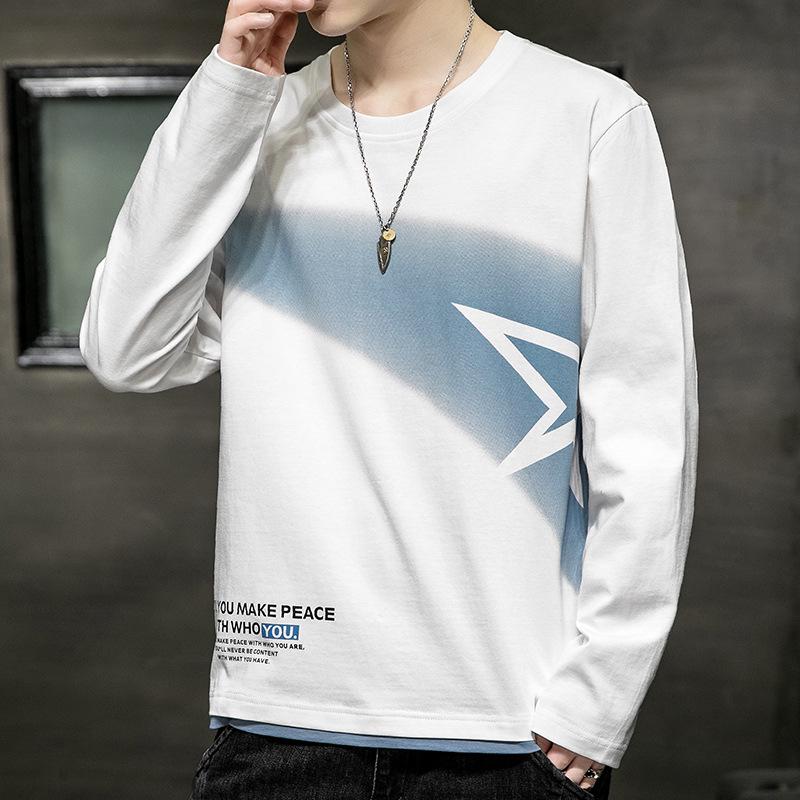 Men's Trendy Long-Sleeve Casual T-Shirt for Spring & Autumn
