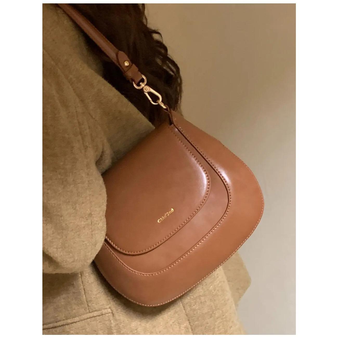 

Винтажная красная сумка женская ретро High Street новая кожаная шикарная седловидная женская элегантная бордовая сумка-кошелек