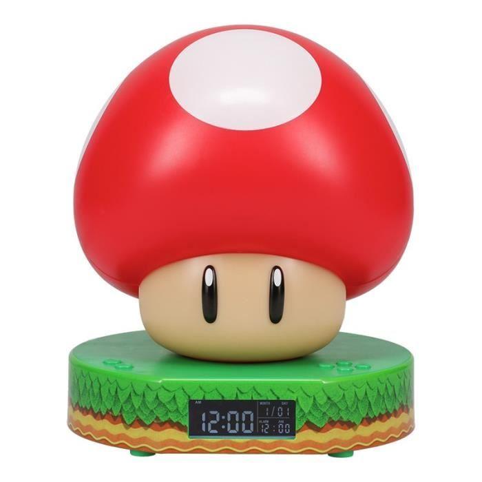 Réveil numérique Super Mushroom - PALADONE - Licence Super Mario - Sons officiels - 2 piles AAA