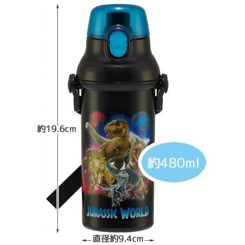 Skater Jurassic World Water Bottle, 23cm, 480ml, for Kids, Antibacterial Plastic, Made In Japan, PSB5SANAG-A
