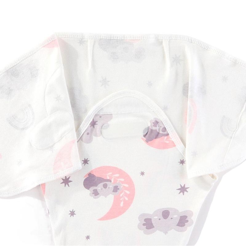 2PCS Set Newborn Swaddle Wrap with Bear Ear Hat Soft Cotton Anti‑Startle Adjustable Anti‑Kick Baby Sleepsack Breathable Infant Sleeping Blanket