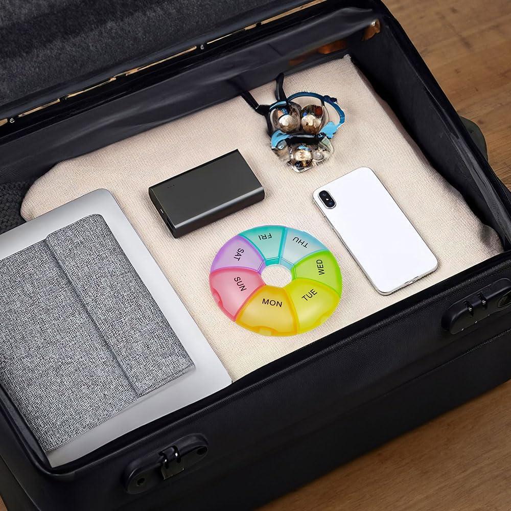 Weekly 7 Day Pill Organizer Large Compartment Travel Medication Box Portable Daily Pill Case Storage