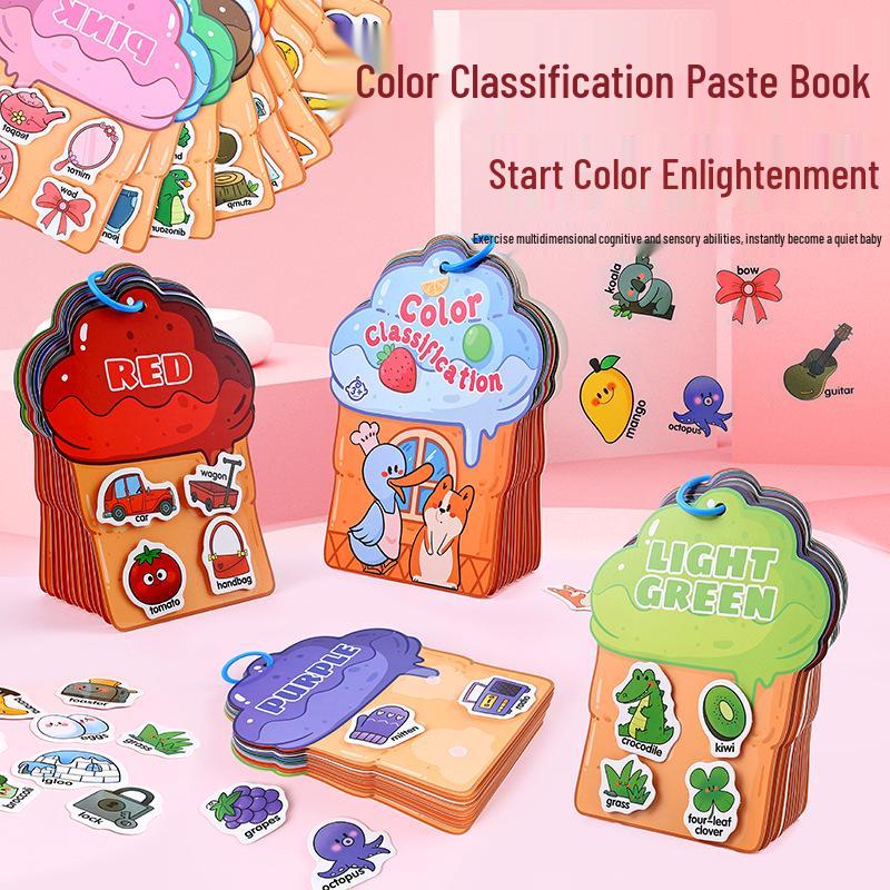 Quiet Book: Baby's Early Learning Toy for Color Recognition with Reusable Magic Stickers