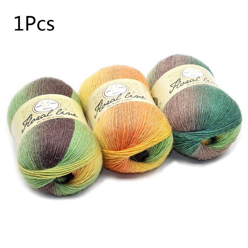 Weiches Kammgarn-Garn, Regenbogen-Farbverlauf, DIY-Baby-Strickwolle, Schal, Häkelgarn-Zubehör
