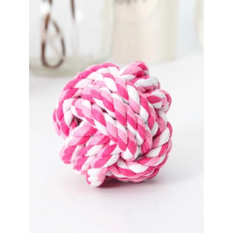

1PC Dog Bite Toy Knot Rope Ball Cotton Rope Dumbbell Puppy Cleaning Teeth Chew Toy Durable Braided Bite Resistant Pet Supplies 1PC