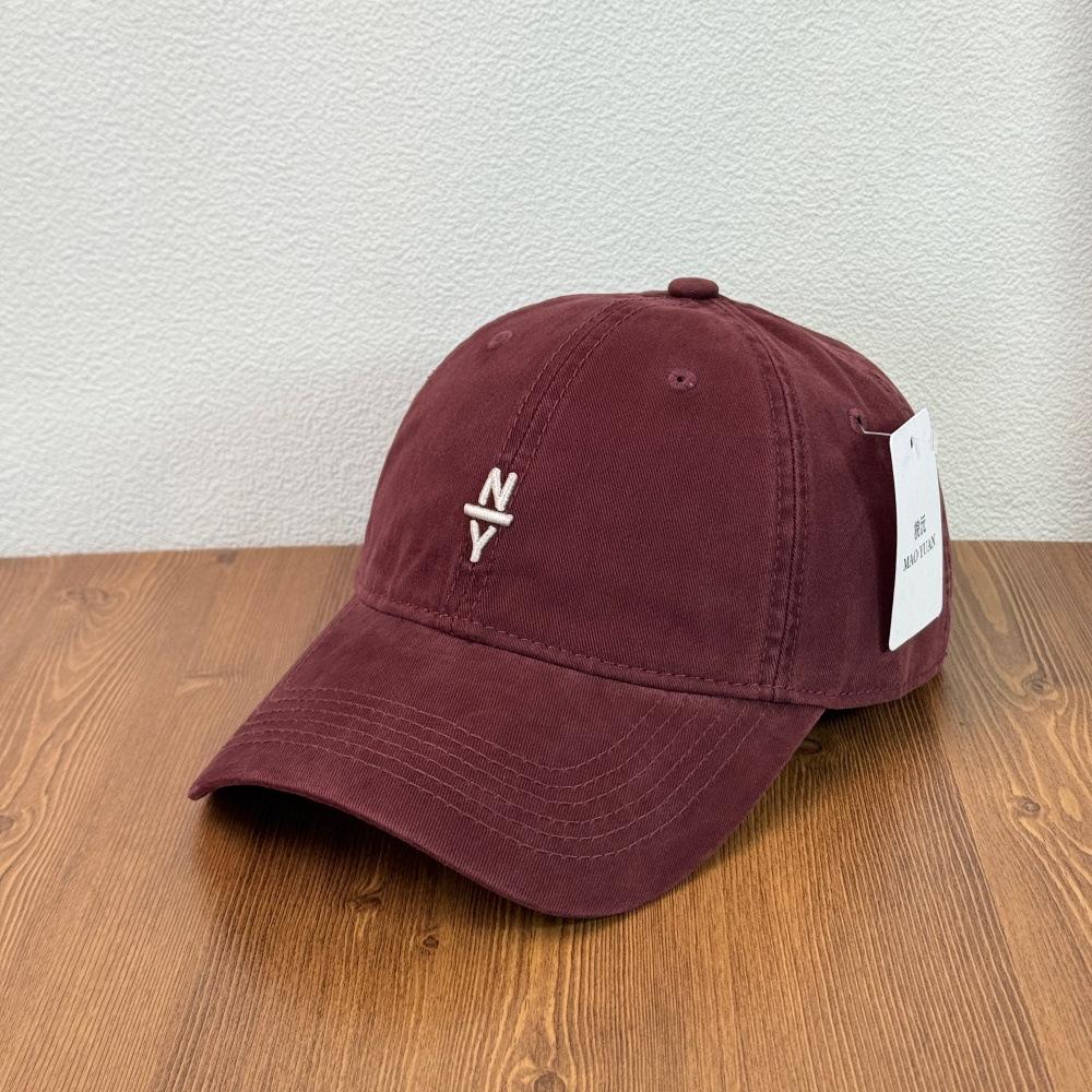 Fashion Hat Korean new letter embroidered baseball cap autumn casual sun hat men's and women's washed cotton soft top cap
