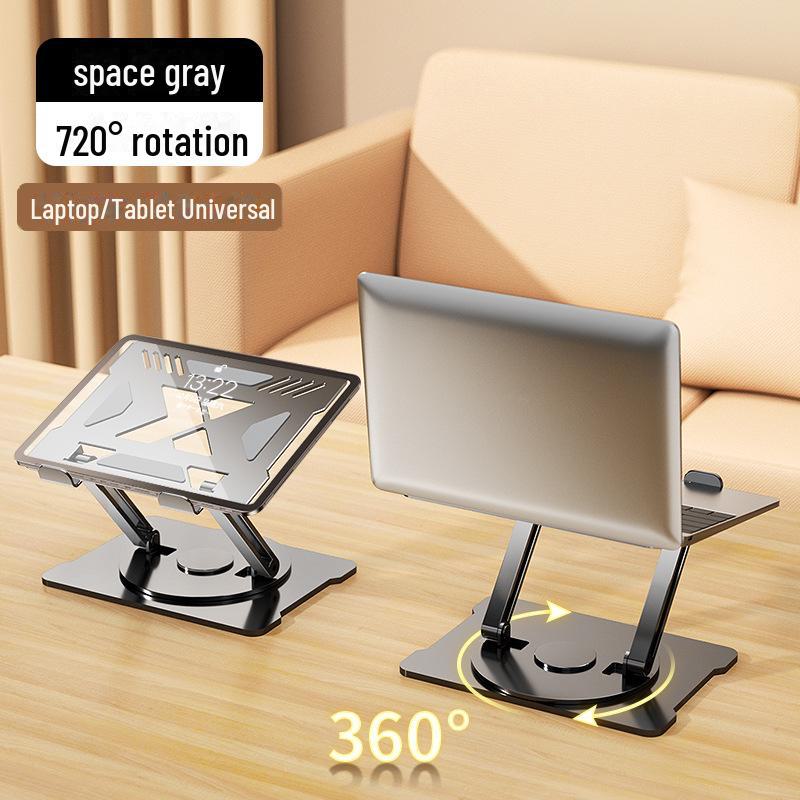 Rotatable Aluminum Laptop Stand for Apple & Huawei - Adjustable Height