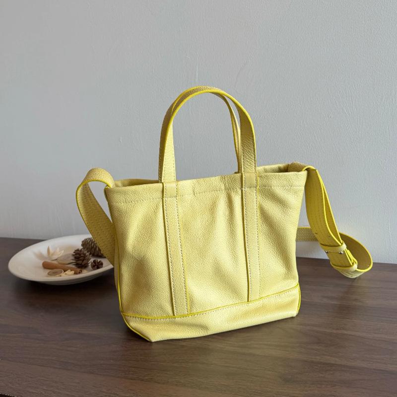 

2026 New Lazy Soft Leather Casual Tote Versatile Leather Women s Bag Messenger Has Unique, Fashiable and Simple Texture 26 11 20cm жёлтый