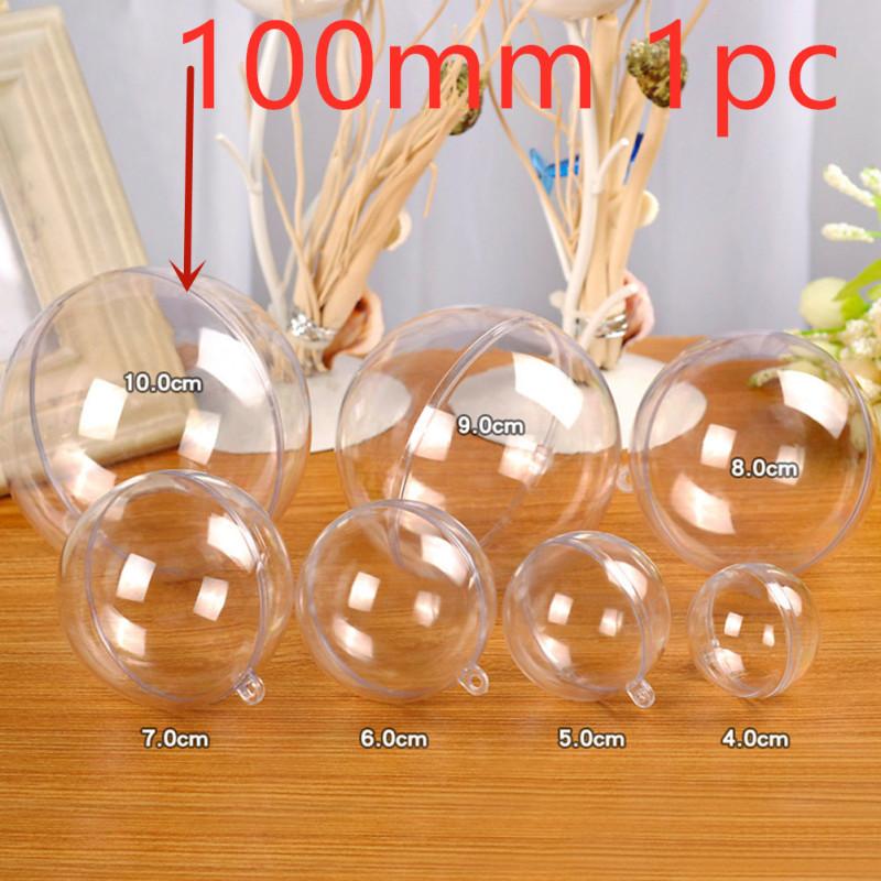 Transparente, hohle Plastikkugel, die als Weihnachtsdekoration für Süßigkeitenschachteln und zum Aufhängen ewiger Blumen verwendet wird.