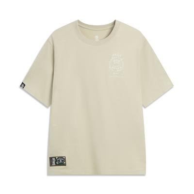 Li Ning X 1807 Collaboration Loose Versatile Fashion Casual Round Neck Letter Print Basketball Short Sleeve T-Shirt Men T-Shirt AHSVE65-1