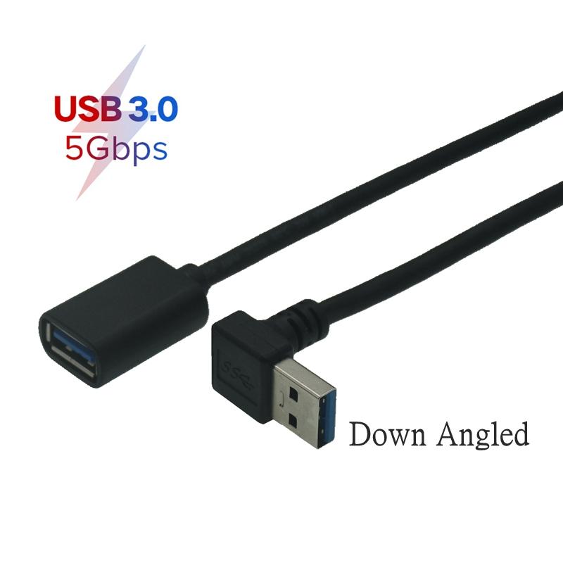 90 Degree Up Down Left Right Angle USB 3.0 Male to Female Extension Cable 5Gbps High Speed Data Transfer Cord for Laptop PC Hard Drive 0.3m 0.6m 1m