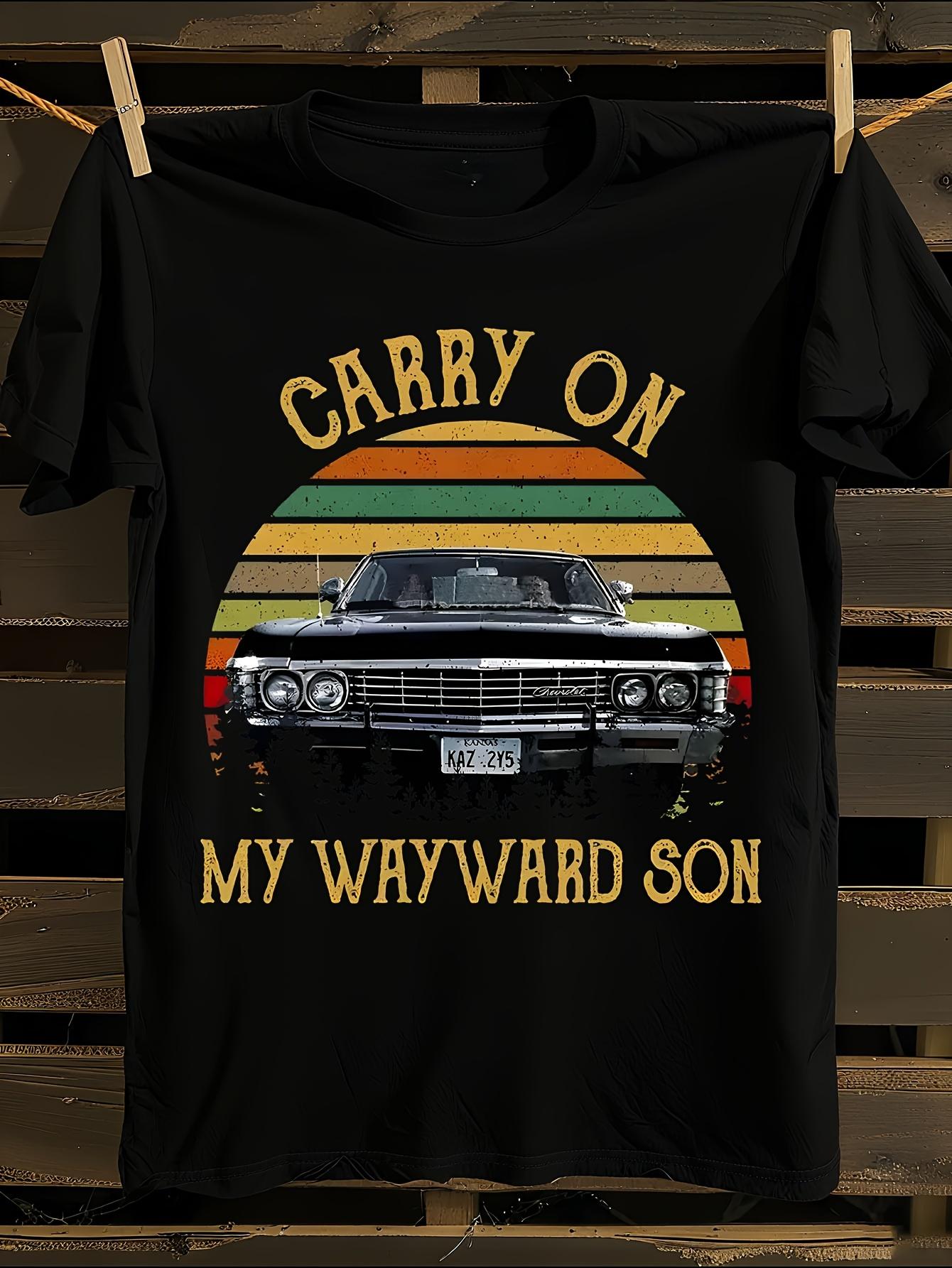 Supernatural TV Show Inspired Carry On My Wayward Son T-s... XL