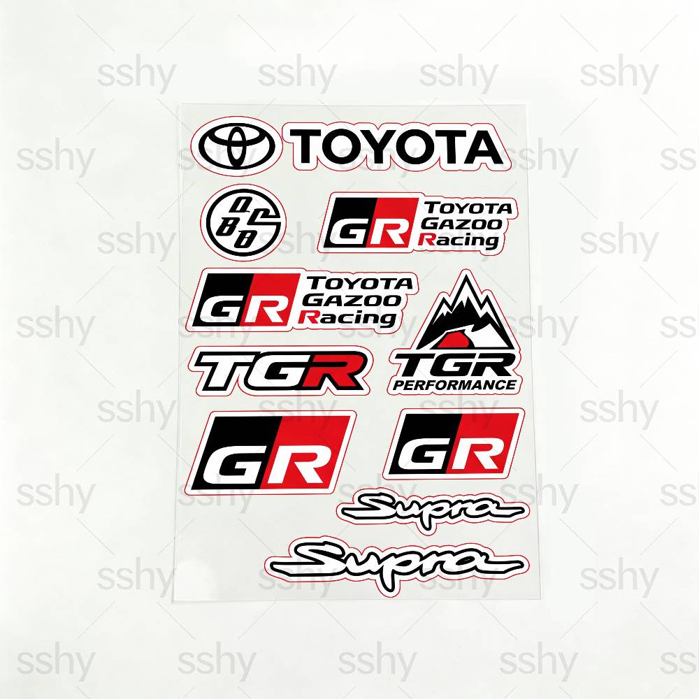 

FOR TOYOTA TRO GR High Visibility Reflective Waterproof Decal Scratch Hide Sticker Fit Car Motorcycle Helmet Refrigerator 20x30cm