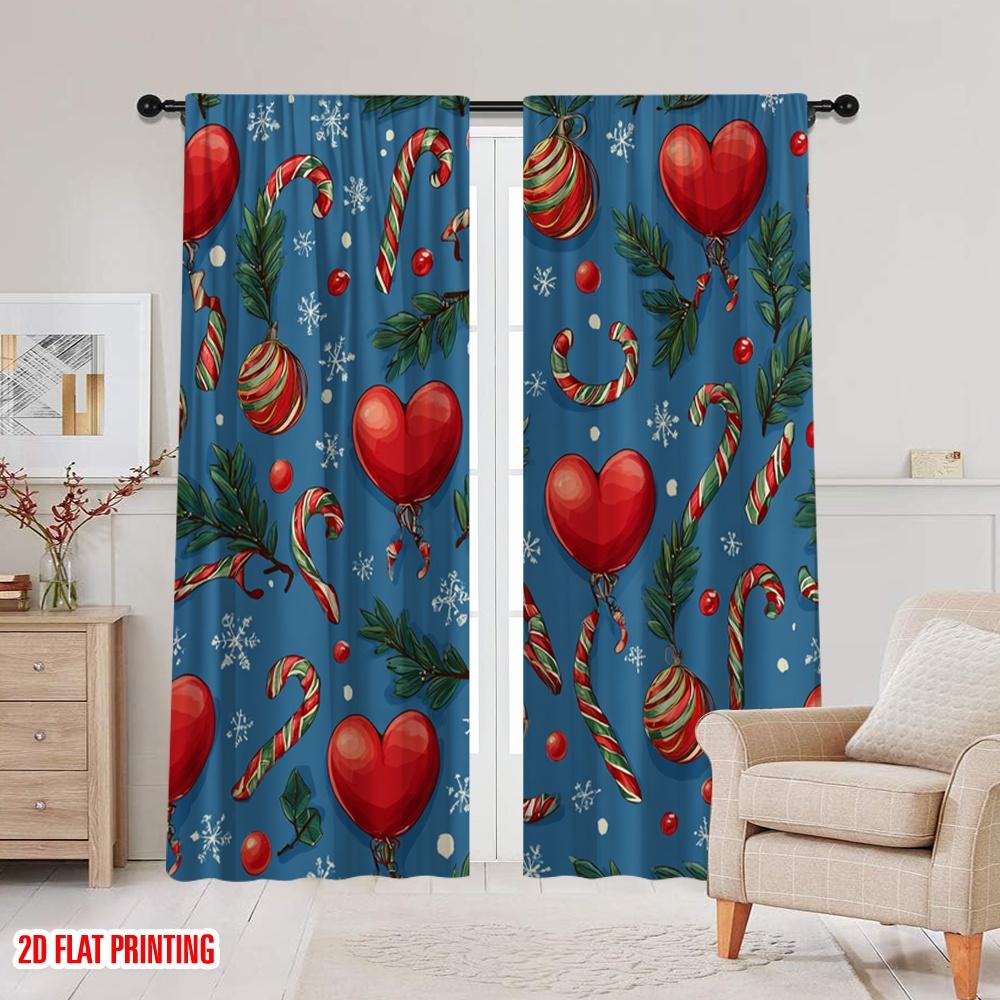 2pcs,2D Plane Printing Curtain Popular Cute Dog and Presents Durable 100% Polyester Fabric (without Rod) Gifts Use for Bedroom