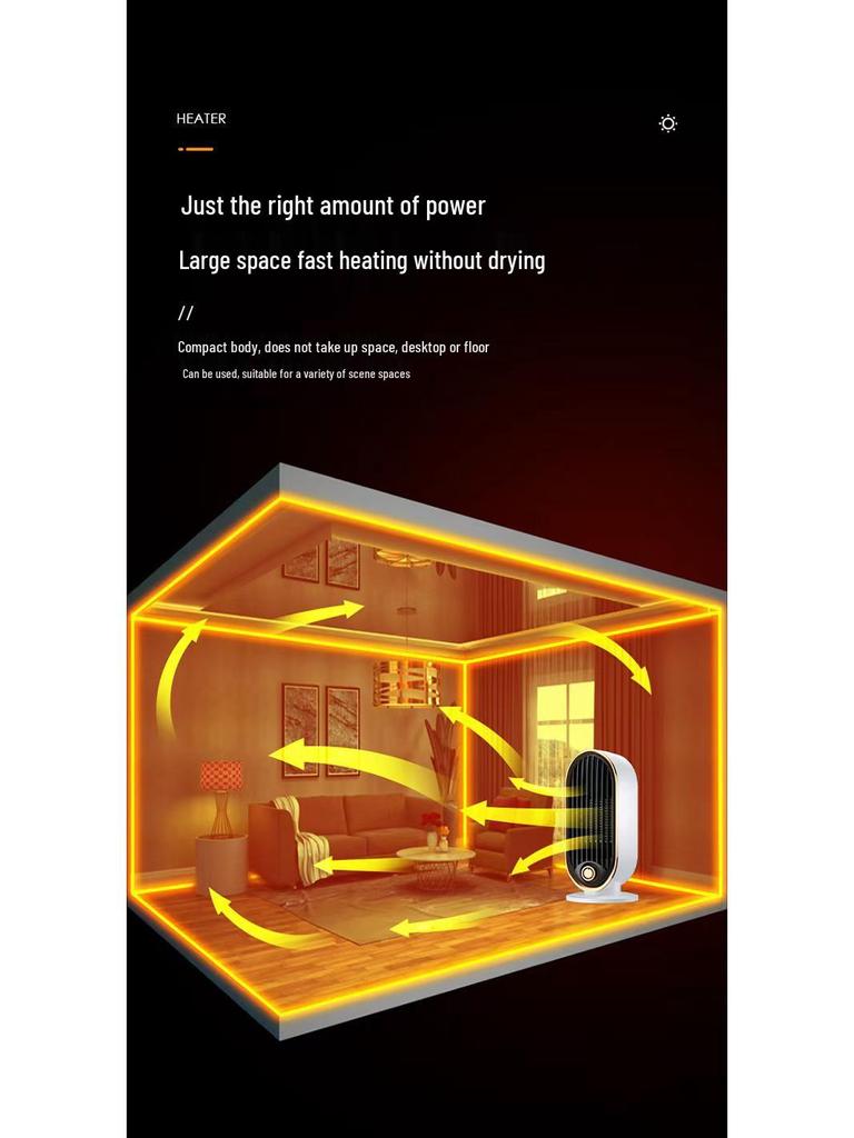 Compact Warm Air Desktop Heater for Home & Office