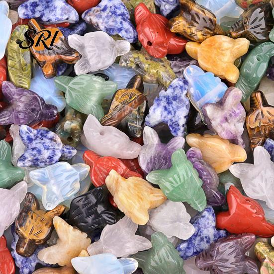 Ornamento de Pedra com Cabeça de Lobo de Ametista Escultura de Paisagem em Miniatura Textura de Cristal Contas DIY Feitas à Mão e Design Polido Decorativo para Pulseiras