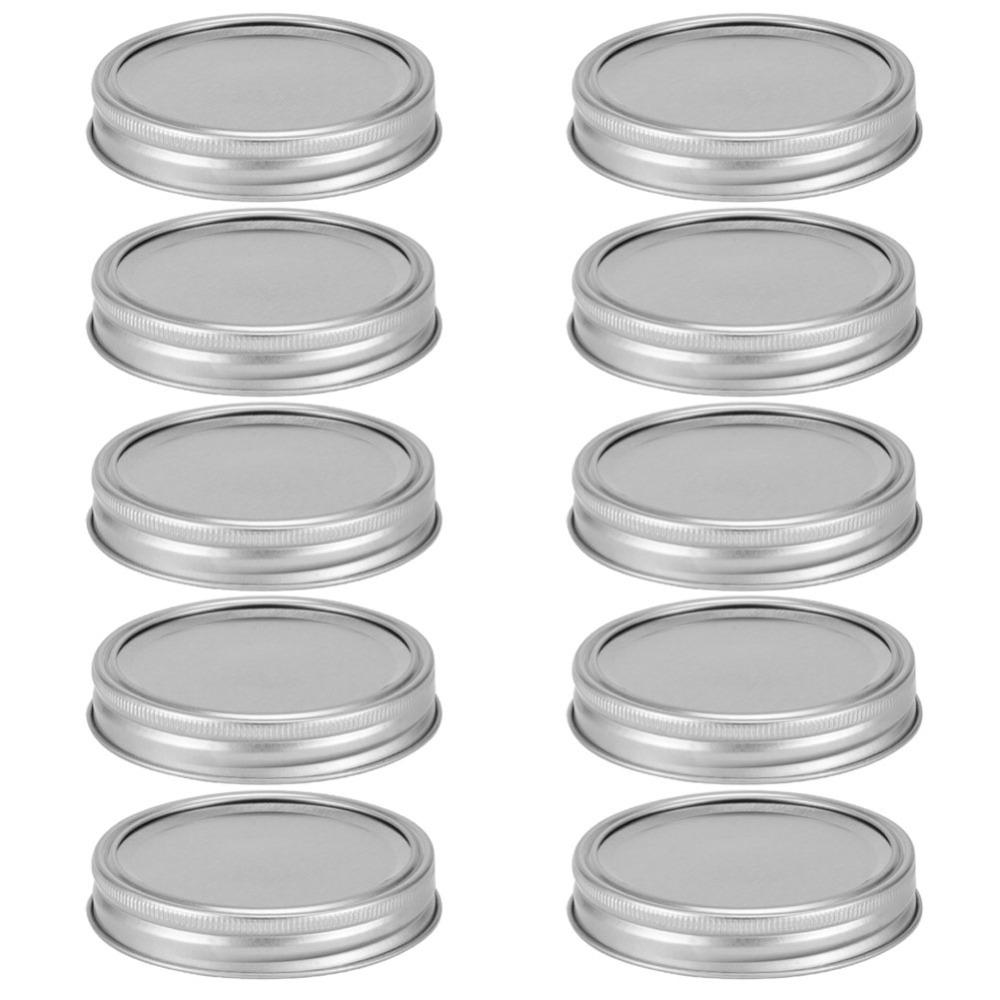 10Pcs 70mm/86mm Mason Jar Lids Stainless Steel Material Silver/Gold Food Container Sealing Covers Leak-Proof Jar Covers