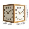Sided Corner Wall Clock Decorative 9x9inch Solid Wood for Hallway, Bar Multifunctional Stylish