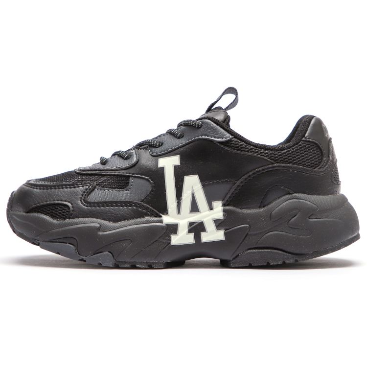 MLB Big Ball Tissu Épais Cuir Synthétique Tendance Décontracté Durable Augmentation de la Hauteur Basse Baskets Papa Unisexe Noir 3ASHC311N-07BKS 38.5