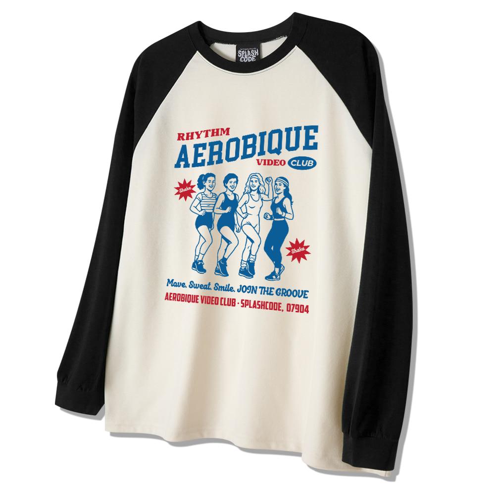 Seupeullaesikodeu Raglan Long Sleeve Cream - Aerobics Video Club
