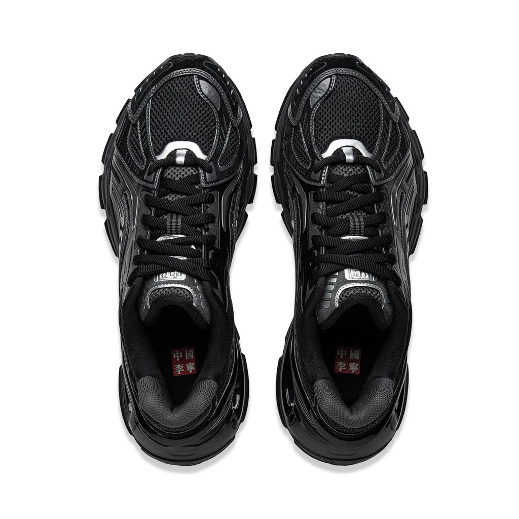 Li Ning Furious Rider BOW Resistenti all'abrasione Scarpe Casual Basse da Uomo Nere AZGU061-6