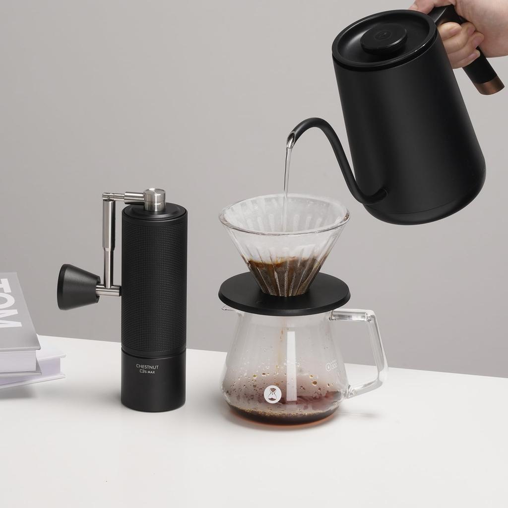 TIMEMORE C3S Max Coffee Grinder Manual Folding Handle Time More Capacity 30g CNC Stainless Steel Conical Internal Adjustable Double Bearing