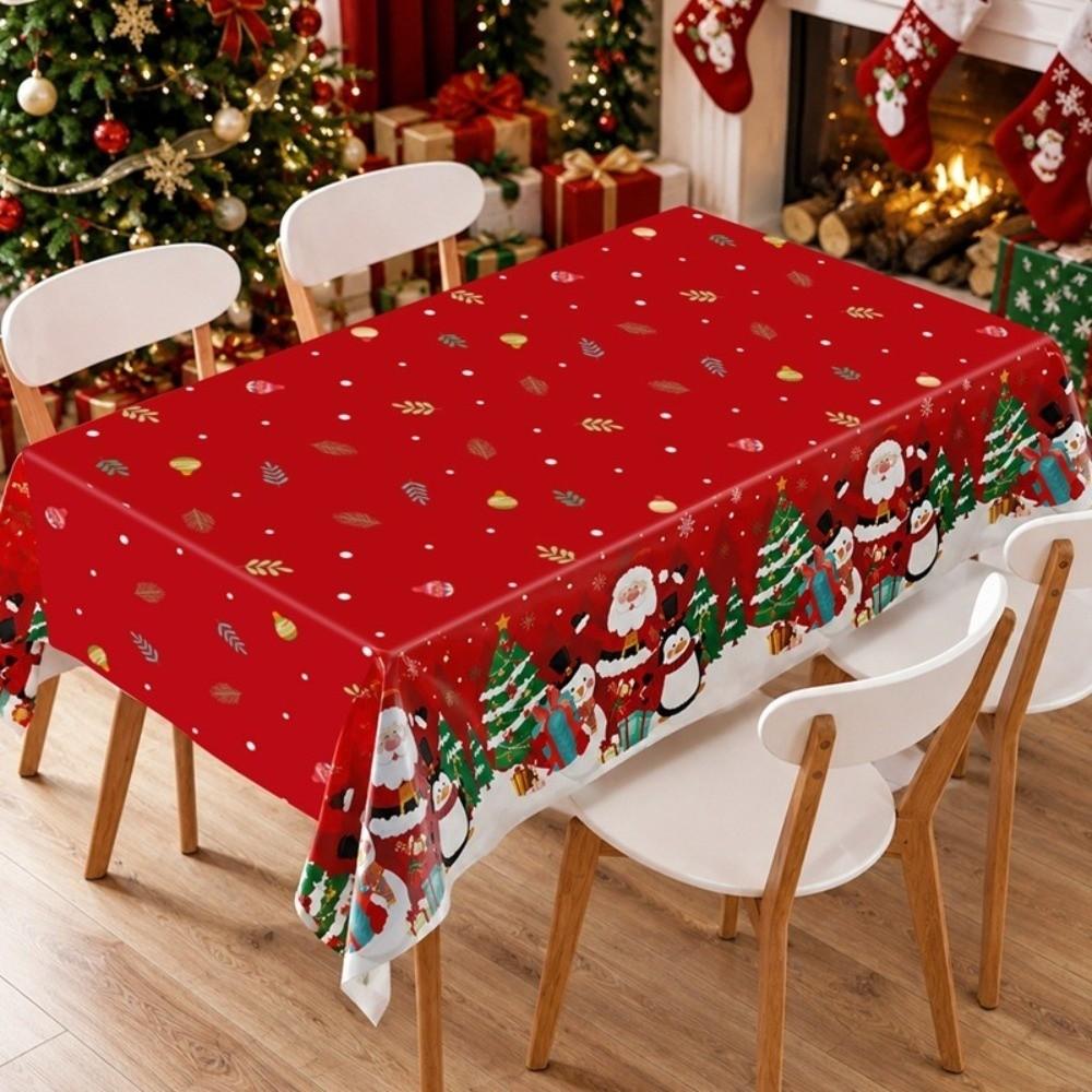 Disposable Christmas Tablecloth Santa Claus Elk Party Tablecloths Table Cover Christmas Decoration