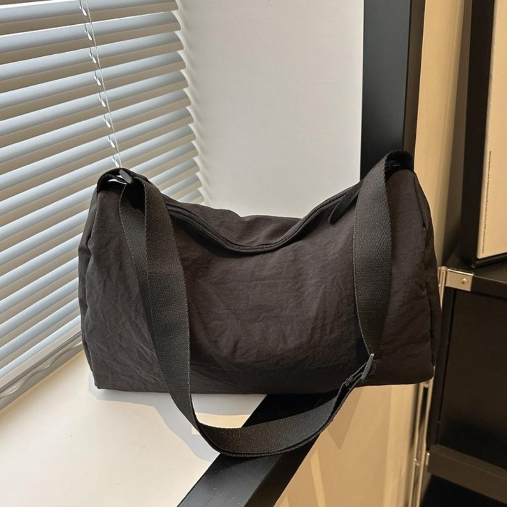 Large Capacity Simple Crossbody Bag Solid Color Canvas Pillow Bag Versatile Shoulder Bag  Women