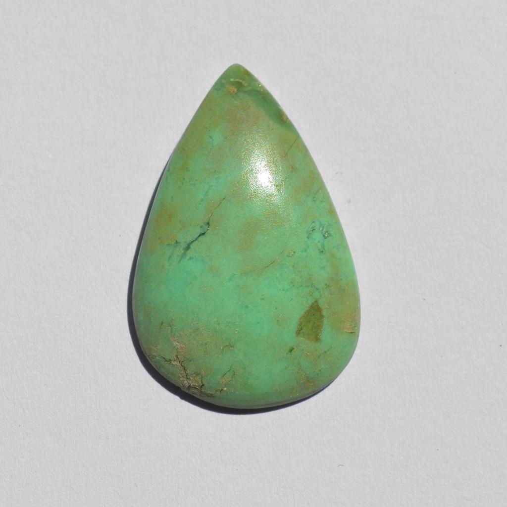 Natural Chrysoprase Gemstone Cabochon - Loose Semi Precious Stone 29 Carats Pear Shape 35x23 Mm, Jewelry Craft Supply
