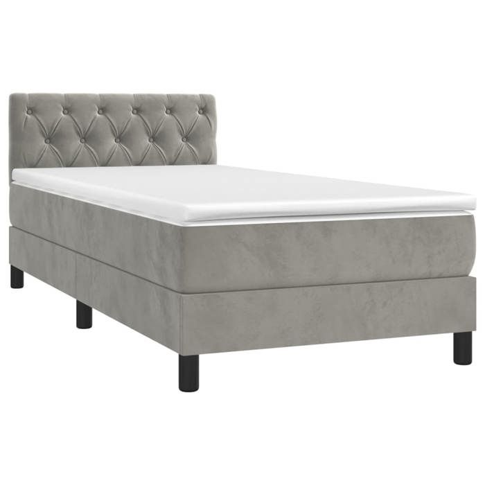 VidaXL Sommier à Lattes de Lit avec Matelas et LED, Lit Rembourré, Lit Simple, Lit Adulte de Chambre à Coucher Intérieur, 3134549