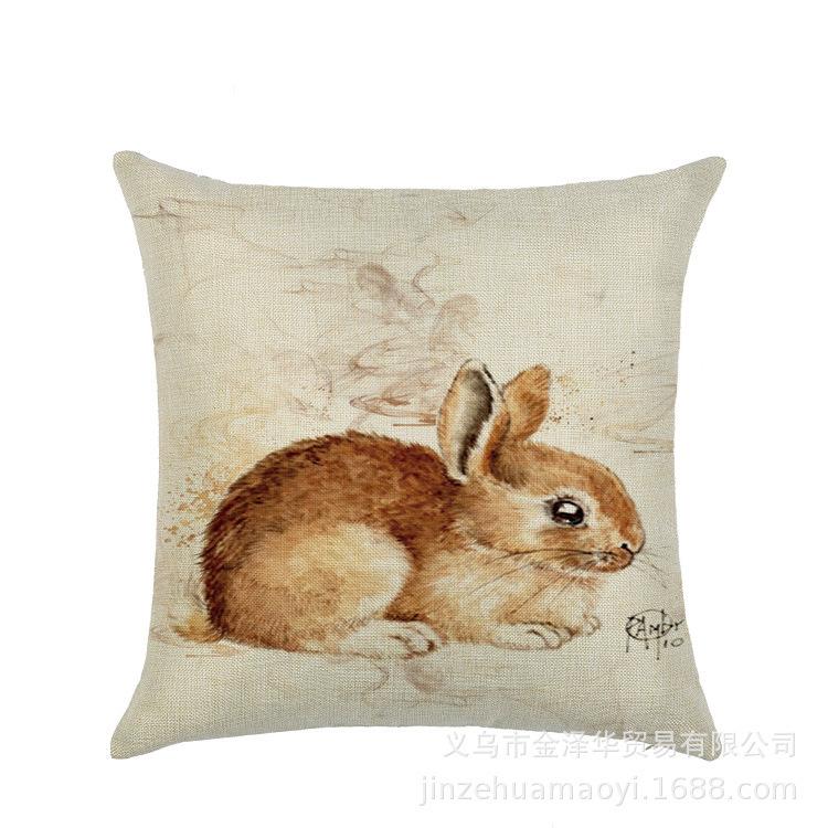 

Акварельный кролик яйцо пасхальный наволочка скандинавский офис диван полиэстер наволочка домашняя мебель 45 * 45Cm (excluding pillow core)