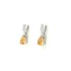Citrine Pear Stud Earrings 925 Sterling Silver Rhodium Plated White Topaz Accent Gemstone Earrings Gift for Women