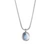 High-End S925 Sterling Silver Natural Aquamarine Oval Pendant Necklace for Women