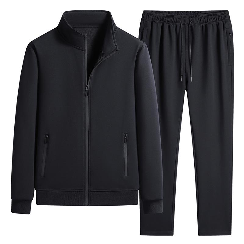 Men's Cotton Stand-up Collar Tracksuit: Spring/Autumn Hoodie & Pants Set for Sports and Casual Wear