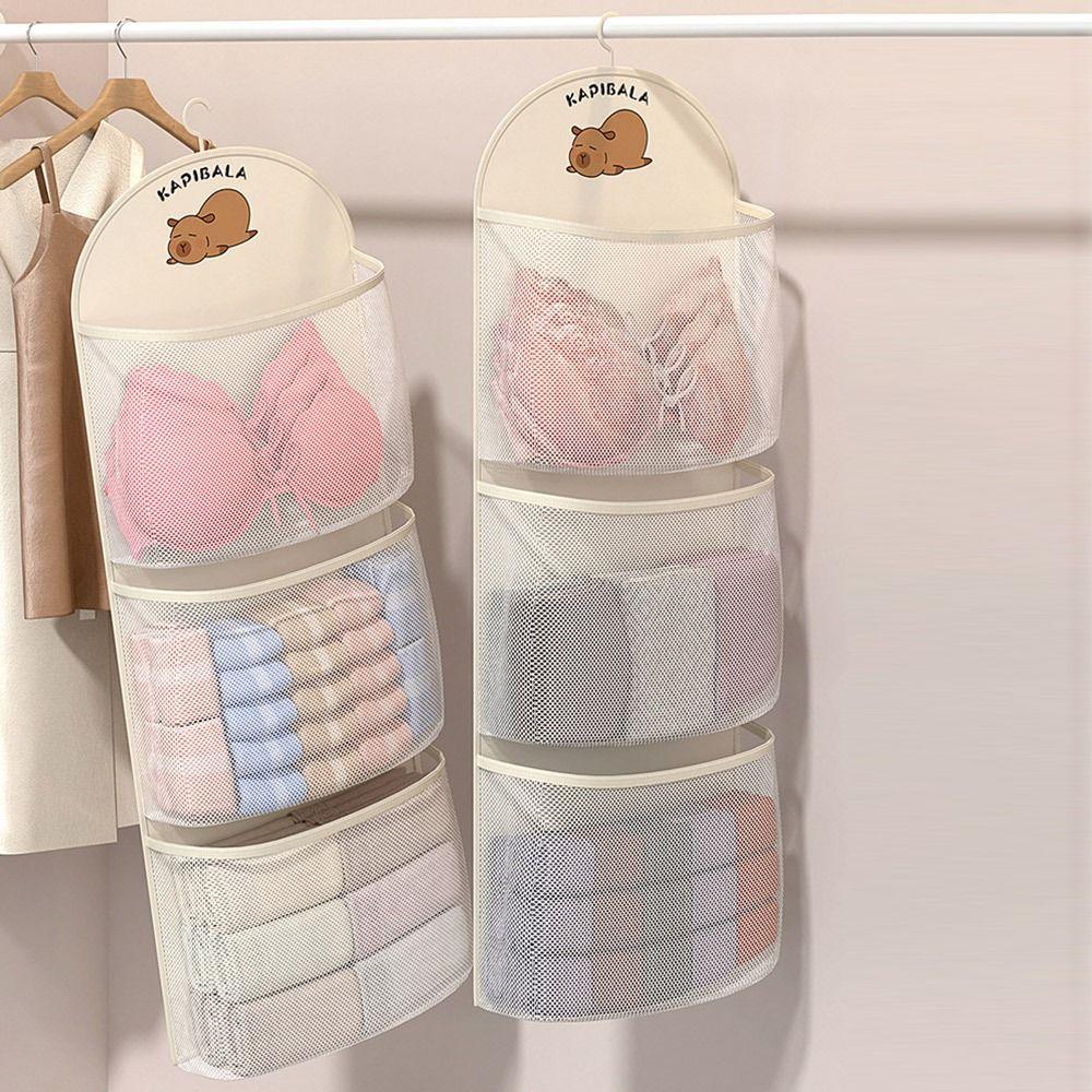Capybara Socks Hanging Bag Large Capacity Wardrobe Organizer New Underwear Storage Bag