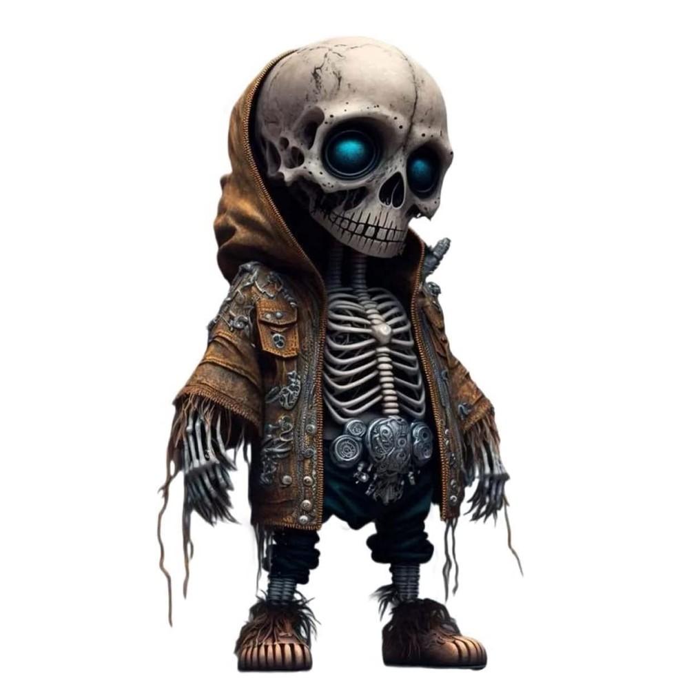 Pryskyřice Cool Skeleton Figurky Halloween Skeleton Figurka Lebka Příšerné ozdoby Dekorace na palubní desku auta Dekorace stolu