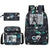 Large Capacity Schoolbag with Shoulder Strap; Student Three-piece Pencil Case Set