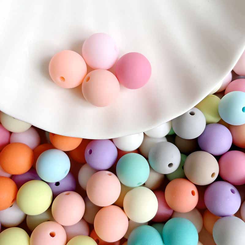 

Candy color Straight Hole bead Matte Bead Handmade Acrylic DIY Frosted Round bead 6MM（200pcs）