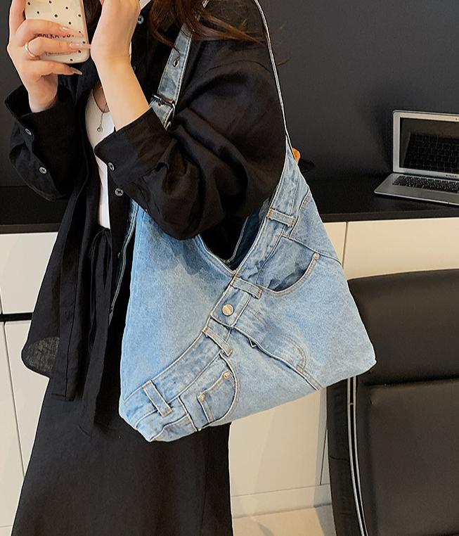 Spring New Simple Canvas Bag Denim Bag For Women Fashion All Match Shoulder Bag Casual Crossbody Bag Ladies Handbag
