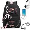 Large Capacity Schoolbag with Shoulder Strap; Student Three-piece Pencil Case Set