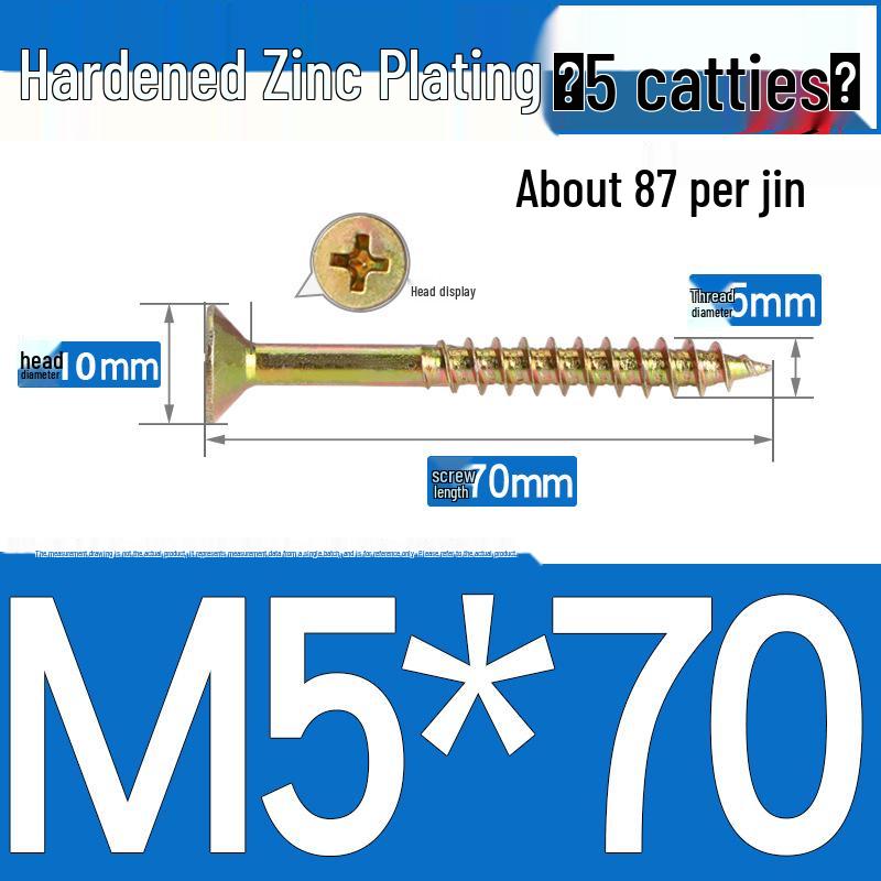 Colorful Zinc Cross Flat Head Self-Tapping Ecological Fiberboard Screw