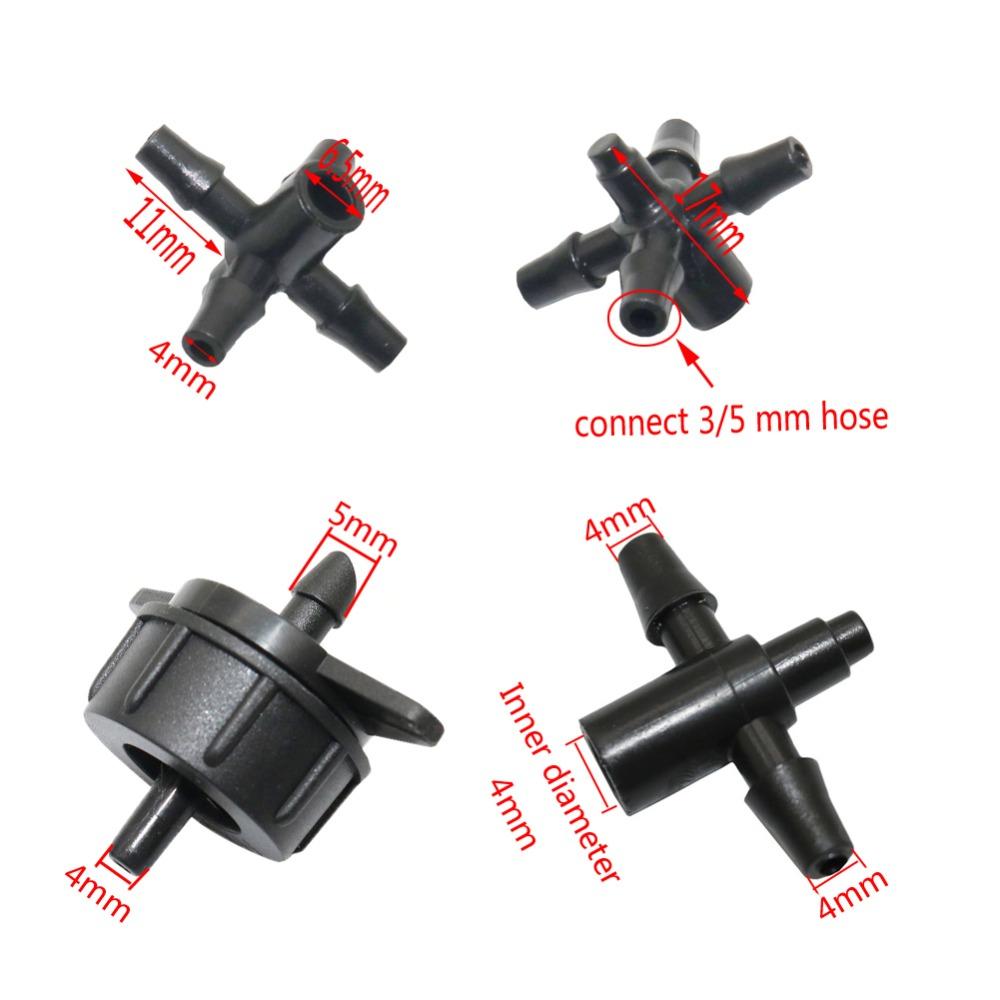 Drip irrigation 3-way, 5-way Hose Splitters with 2L/4L/8L Flow Pressure Compensating Drippers Agriculture tools 5 Sets
